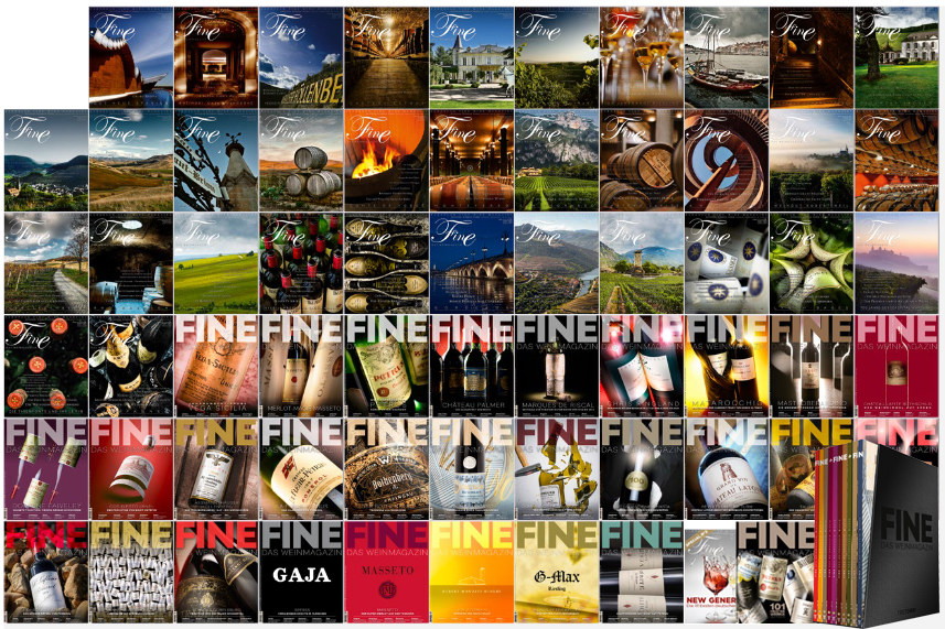 Sammlerpaket 65 Hefte und Schuber - FINE Das Weinmagazin 